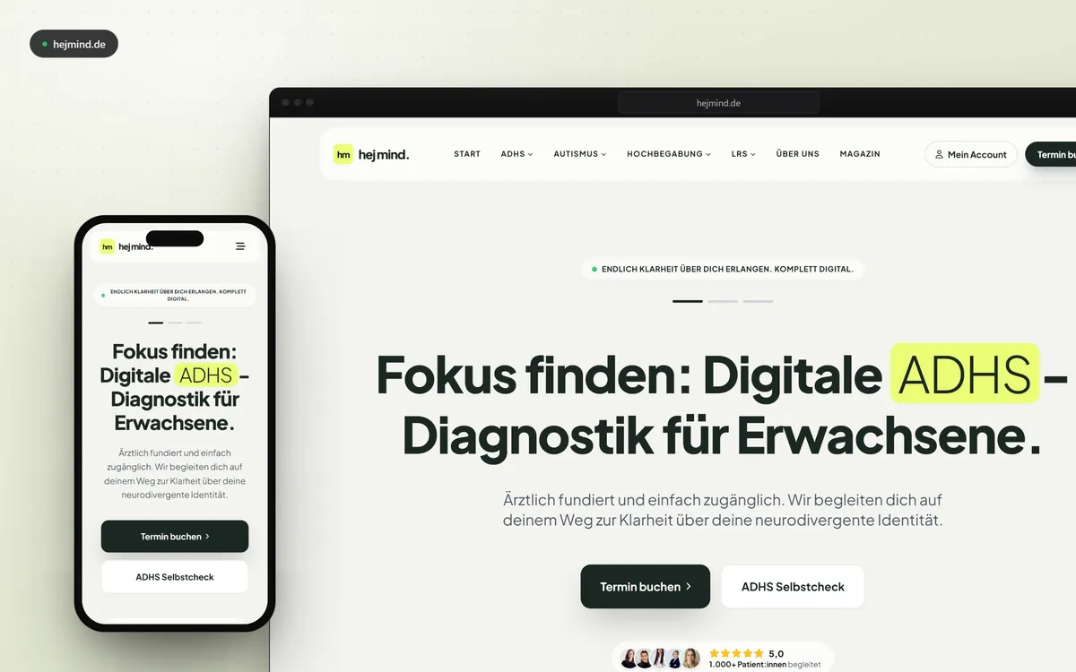 Die öffentliche Seite von hej mind