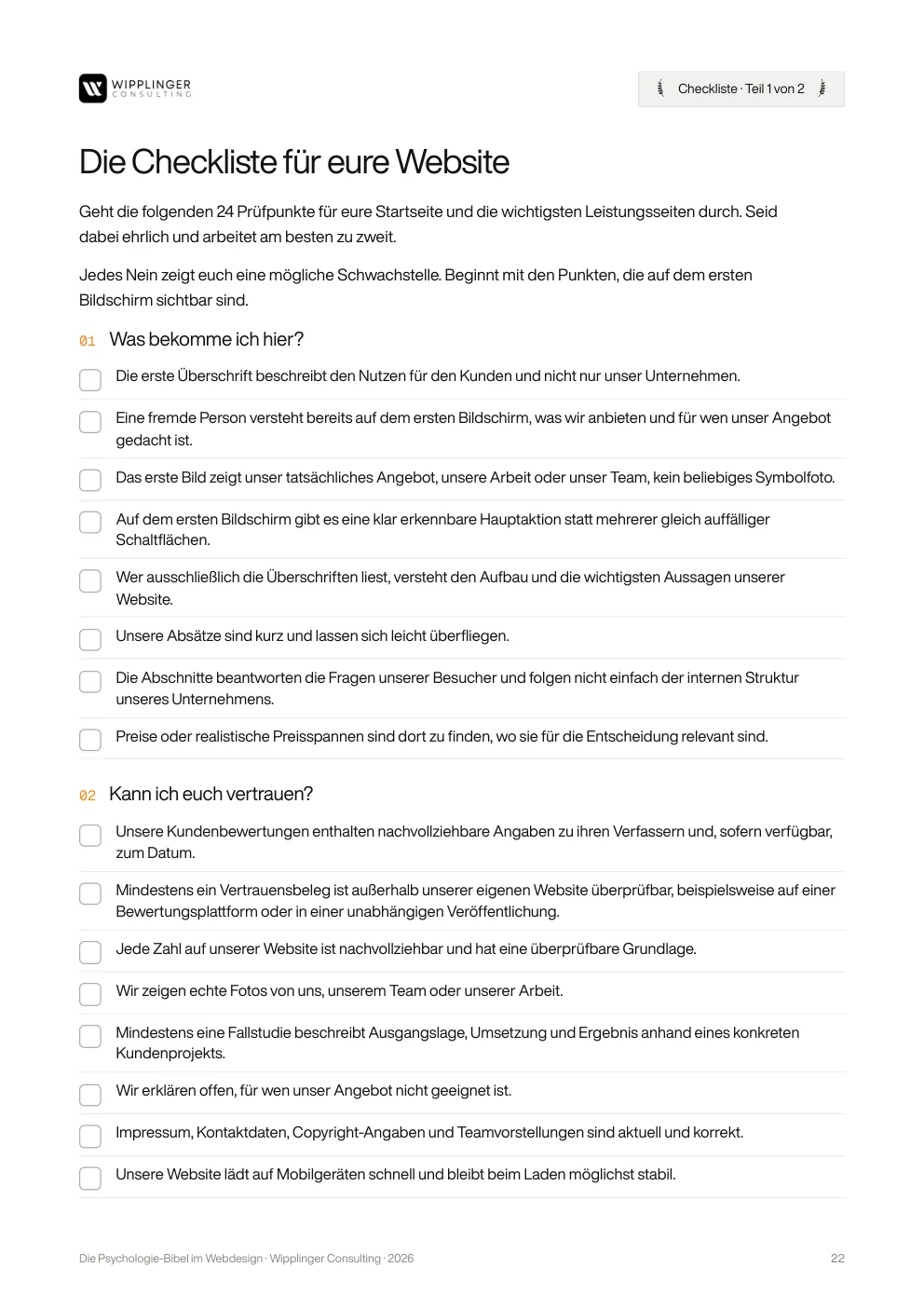 Die Checkliste mit 24 Prüfpunkten