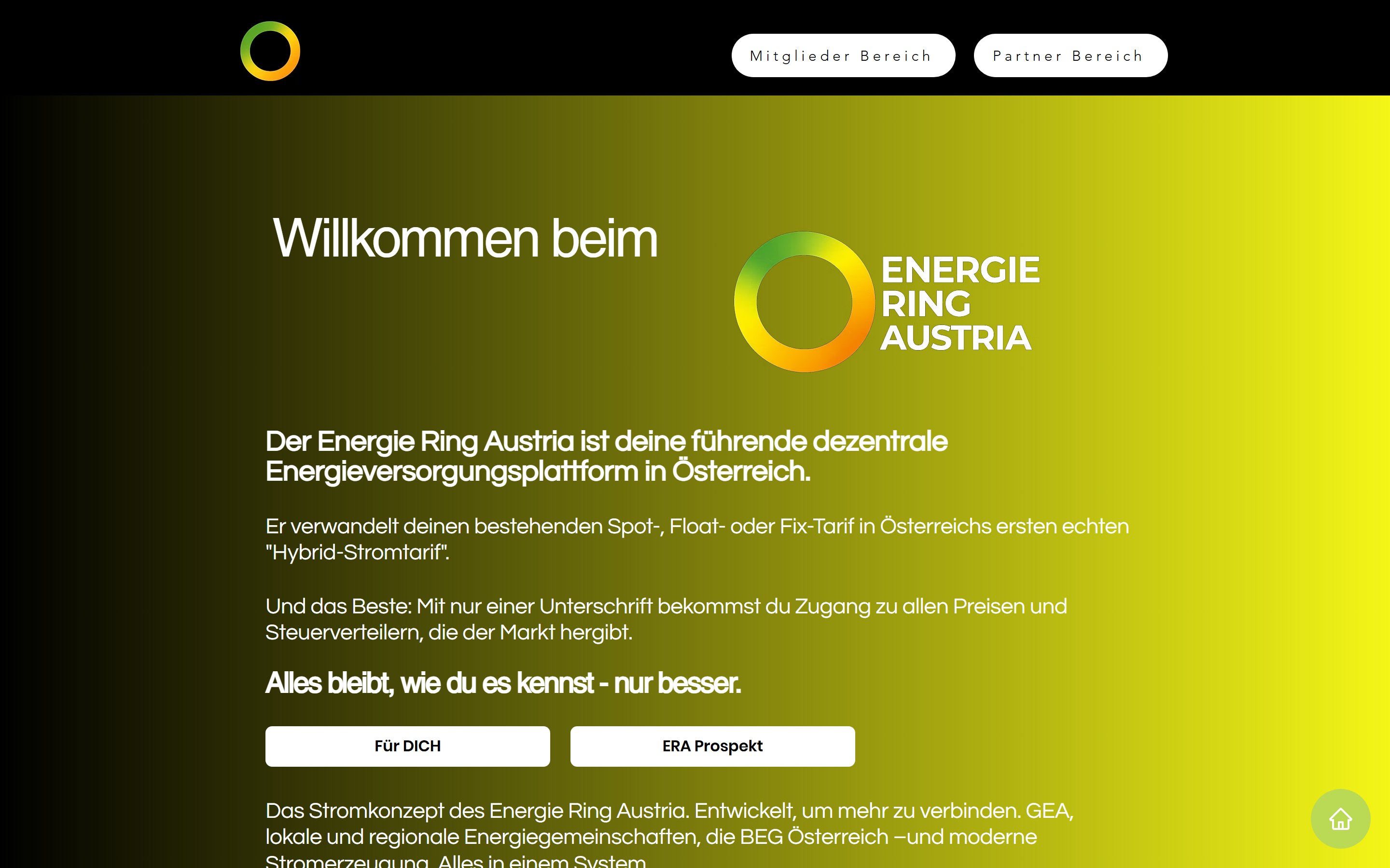 Energie Ring Austria Website-Screenshot